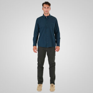 262GS-5225 OXFORD SHIRTS WITH CHEST POCKET AND DENSE EMBROIDERY DK TEAL