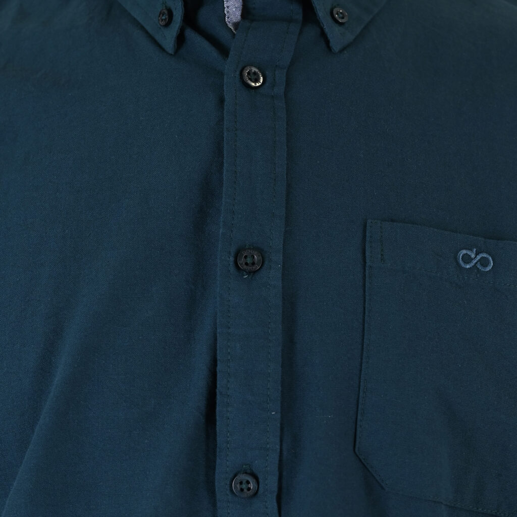 262GS-5225 OXFORD SHIRTS WITH CHEST POCKET AND DENSE EMBROIDERY DK TEAL