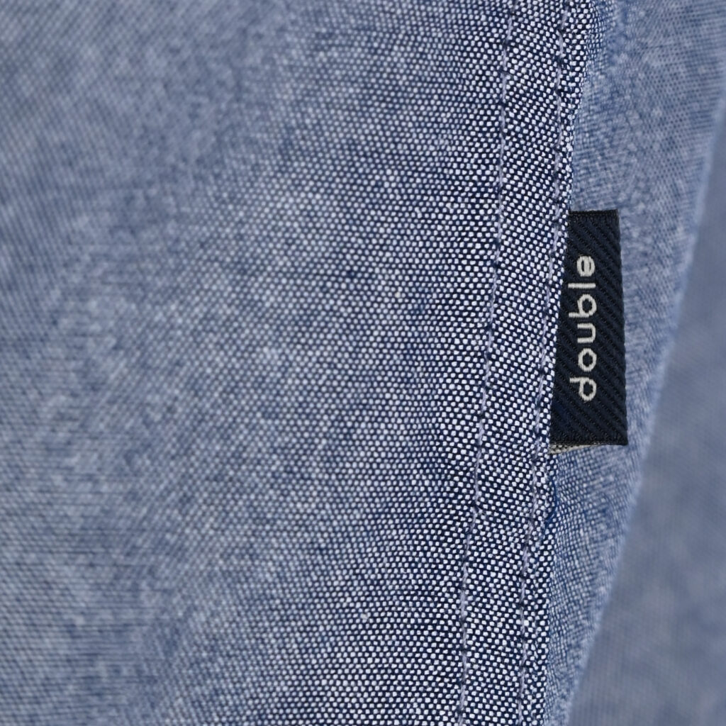 262GS-5225 OXFORD SHIRTS WITH CHEST POCKET AND DENSE EMBROIDERY OXFORD BLUE MELANGE