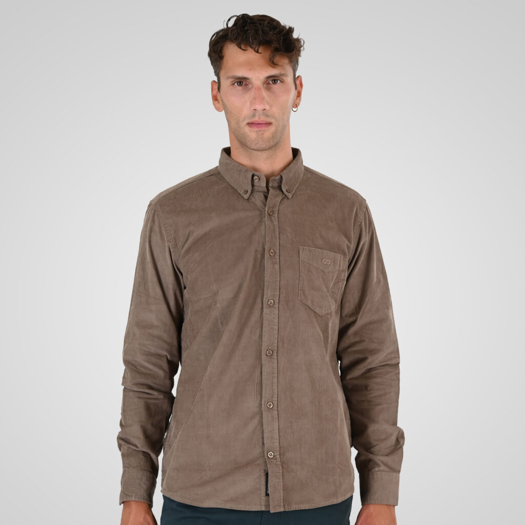 262GS-5226 SHIRTS WITH CHEST POCKET AND DENSE EMBROIDERY (BABY CORDUROY) BEIGE