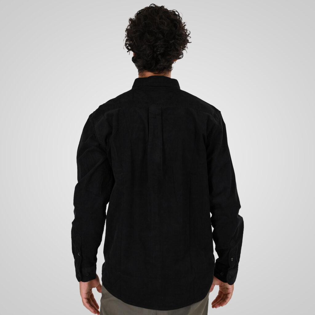 262GS-5226 SHIRTS WITH CHEST POCKET AND DENSE EMBROIDERY (BABY CORDUROY) BLACK