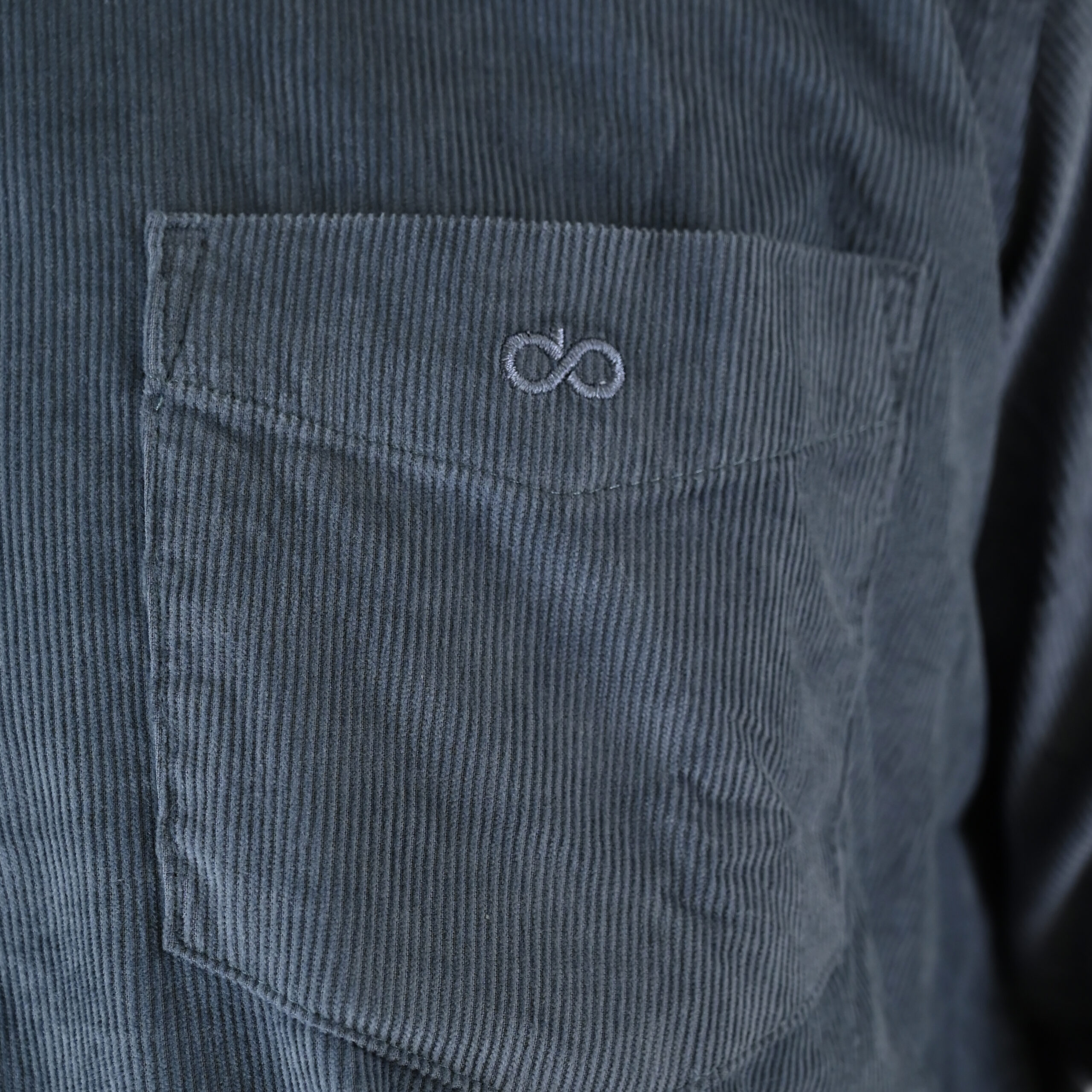 262GS-5226 SHIRTS WITH CHEST POCKET AND DENSE EMBROIDERY (BABY CORDUROY) DUSTY BLUE - Image 5