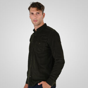 262GS-5226 SHIRTS WITH CHEST POCKET AND DENSE EMBROIDERY (BABY CORDUROY) KHAKI - Image 3