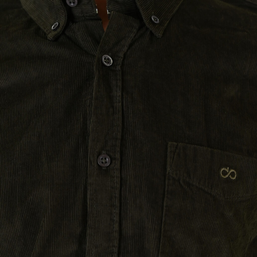 262GS-5226 SHIRTS WITH CHEST POCKET AND DENSE EMBROIDERY (BABY CORDUROY) KHAKI