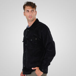 262GS-5227 OVERSHIRTS WITH CHEST POCKETS (HEAVY CORDUROY) BLACK - Image 3