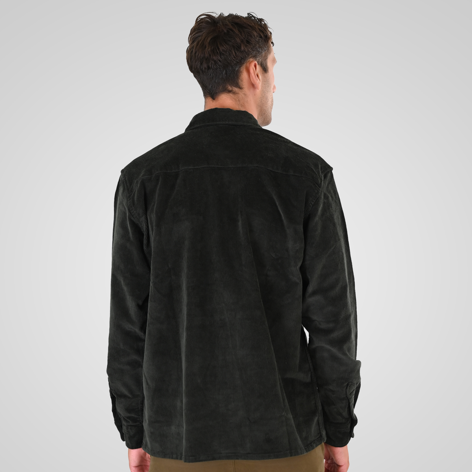 262GS-5227 OVERSHIRTS WITH CHEST POCKETS (HEAVY CORDUROY) DK OLIVE - Image 4