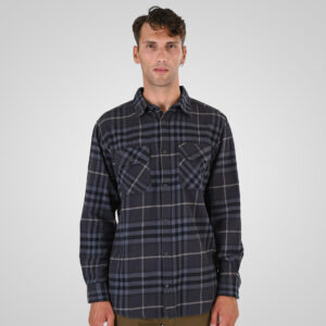 262GS-5233 SHIRTS FLANNEL WITH CHEST POCKETS CC1 BLACK-GREY
