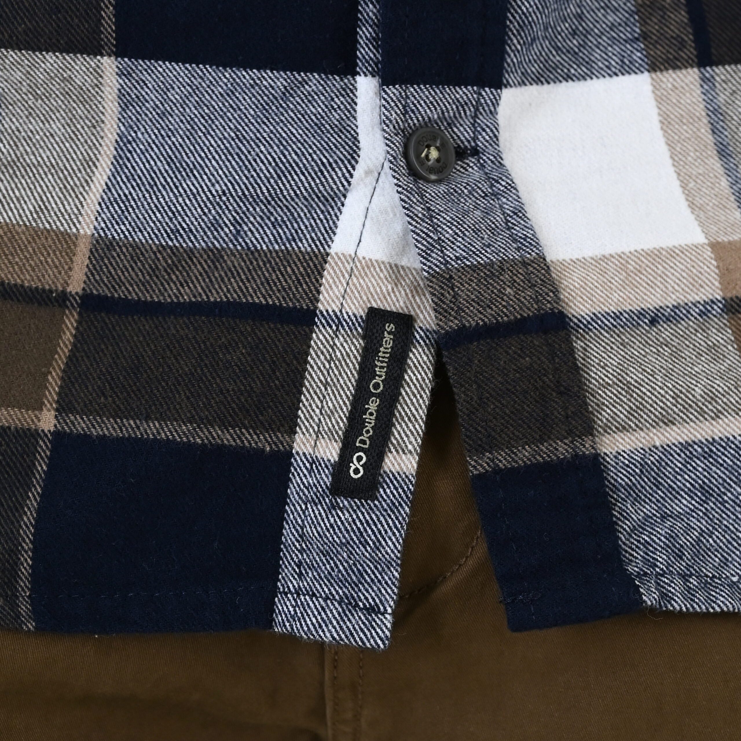 262GS-5233 SHIRTS FLANNEL WITH CHEST POCKETS CC3 NAVY-BEIGE - Image 5