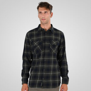 262GS-5233 SHIRTS FLANNEL WITH CHEST POCKETS CC2 OLIVE-BLUE