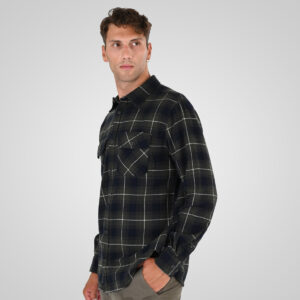 262GS-5233 SHIRTS FLANNEL WITH CHEST POCKETS CC2 OLIVE-BLUE - Image 3