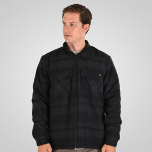 262GS-5236 OVERSHIRTS WITH ZIPPER AND LIGHT PADDING (HEAVY FLANNEL) CC8 BLACK ANTHRACITE
