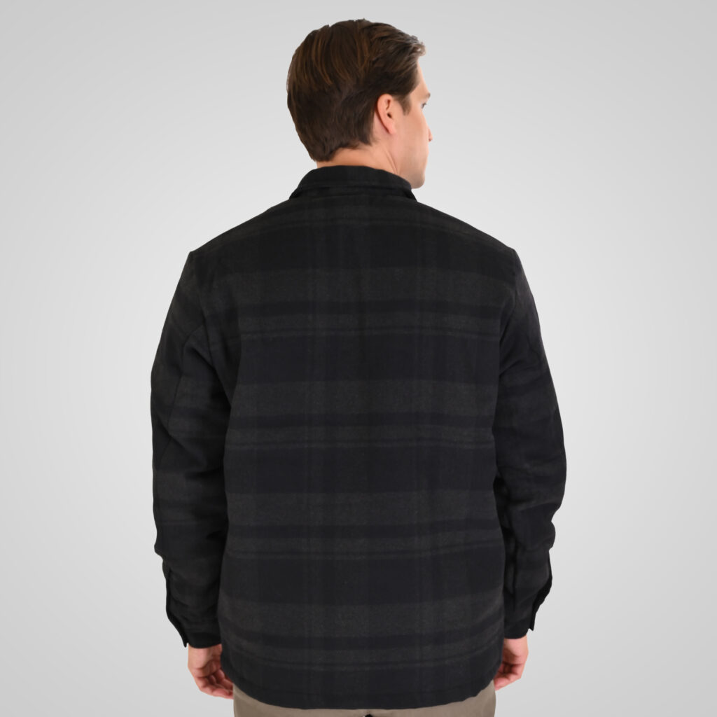 262GS-5236 OVERSHIRTS WITH ZIPPER AND LIGHT PADDING (HEAVY FLANNEL) CC8 BLACK ANTHRACITE