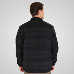 262GS-5236 OVERSHIRTS WITH ZIPPER AND LIGHT PADDING (HEAVY FLANNEL) CC8 BLACK ANTHRACITE - Image 4