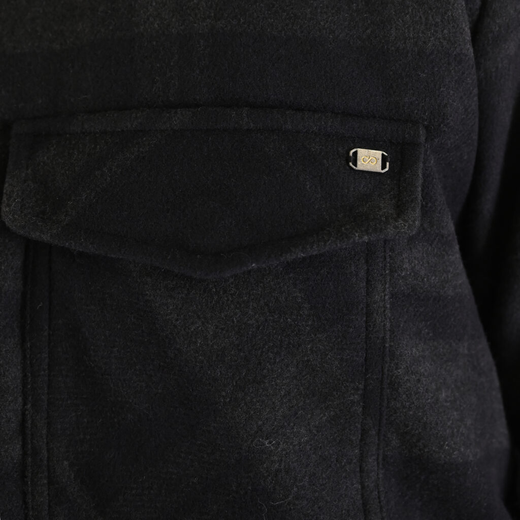 262GS-5236 OVERSHIRTS WITH ZIPPER AND LIGHT PADDING (HEAVY FLANNEL) CC8 BLACK ANTHRACITE