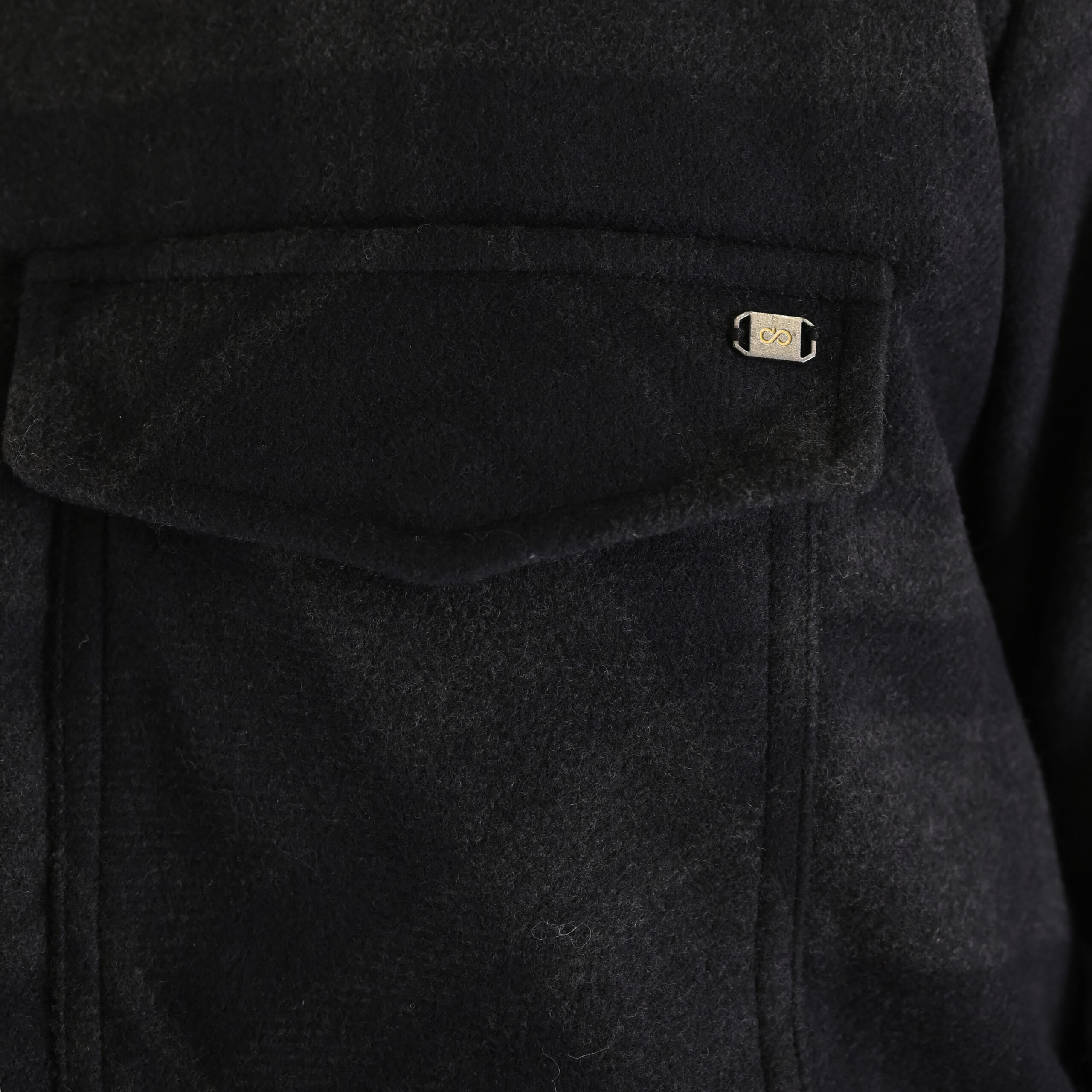 262GS-5236 OVERSHIRTS WITH ZIPPER AND LIGHT PADDING (HEAVY FLANNEL) CC8 BLACK ANTHRACITE - Image 5