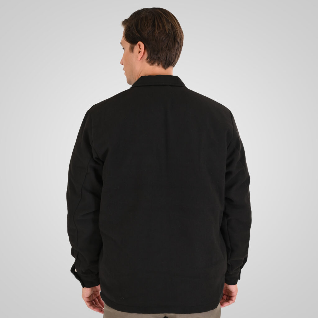 262GS-5236 OVERSHIRTS WITH ZIPPER AND LIGHT PADDING (HEAVY FLANNEL) BLACK