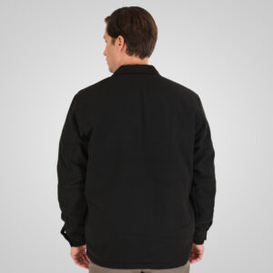 262GS-5236 OVERSHIRTS WITH ZIPPER AND LIGHT PADDING (HEAVY FLANNEL) BLACK - Image 4