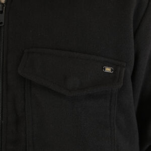 262GS-5236 OVERSHIRTS WITH ZIPPER AND LIGHT PADDING (HEAVY FLANNEL) BLACK - Image 5
