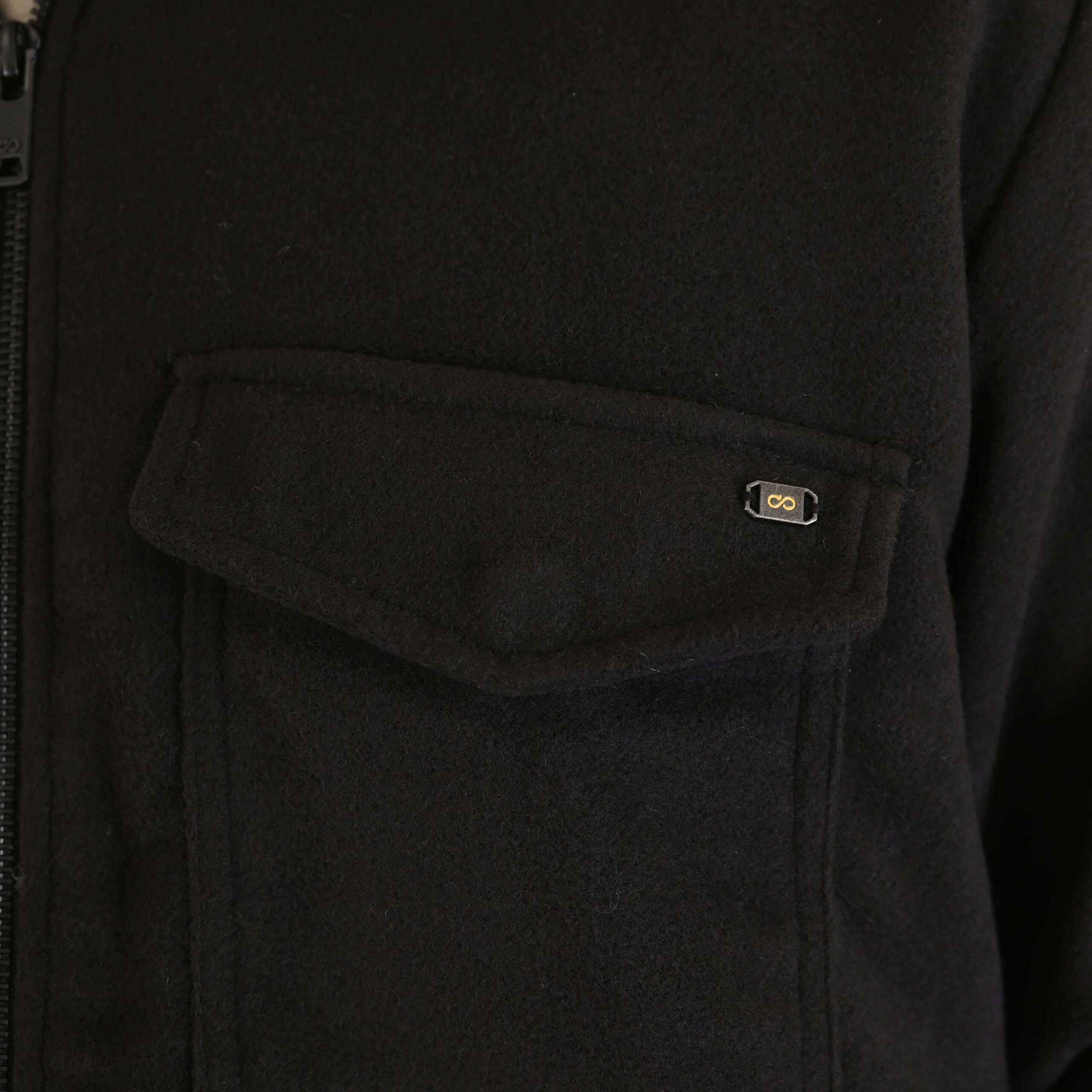 262GS-5236 OVERSHIRTS WITH ZIPPER AND LIGHT PADDING (HEAVY FLANNEL) BLACK - Image 5