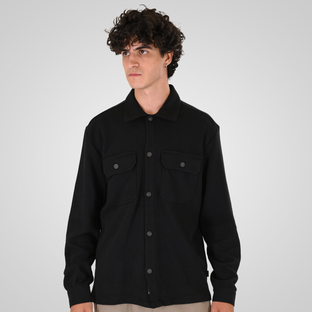 262GS-5237 OVERSHIRTS SPECIAL FABRIC (WAFFLE) BLACK