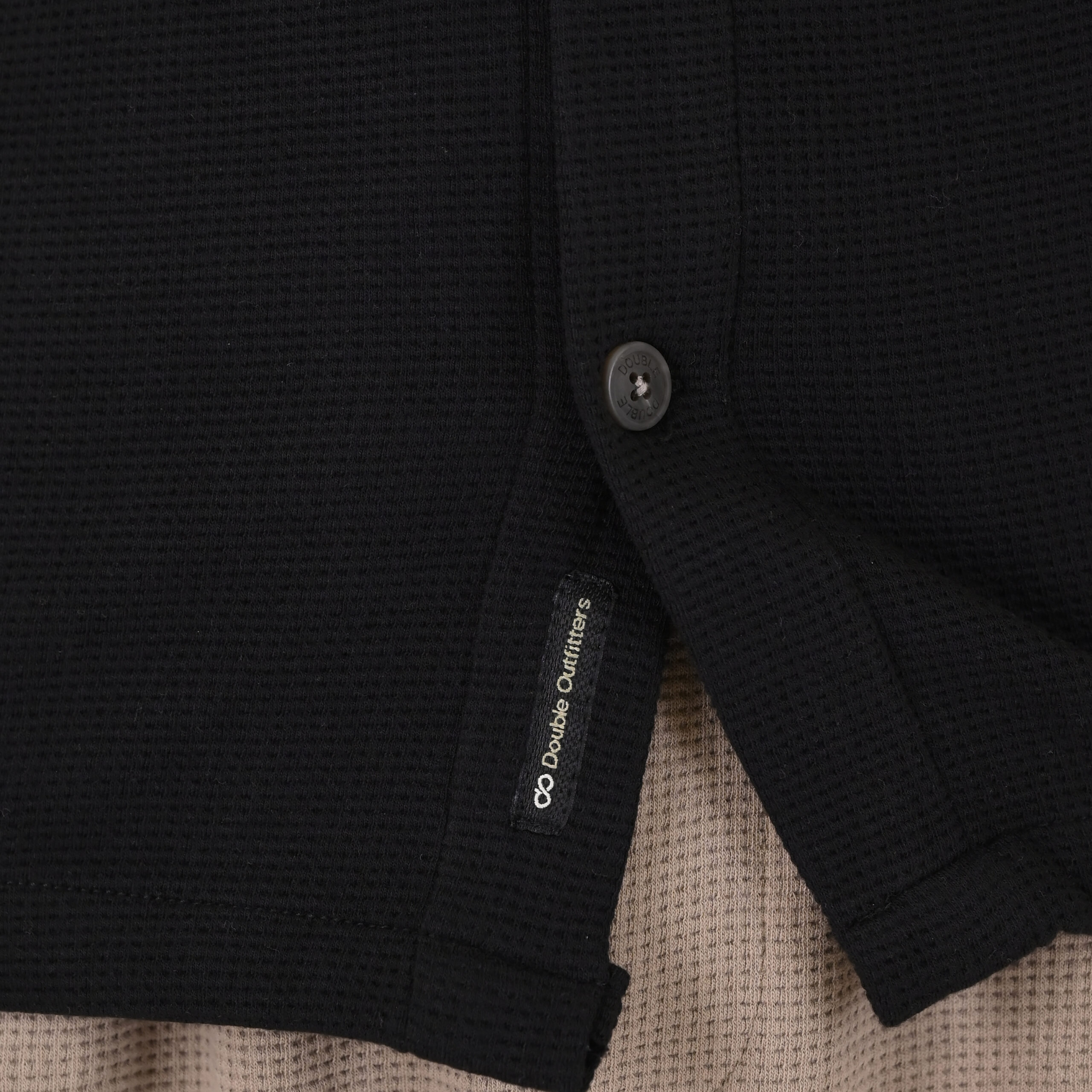 262GS-5237 OVERSHIRTS SPECIAL FABRIC (WAFFLE) BLACK - Image 5