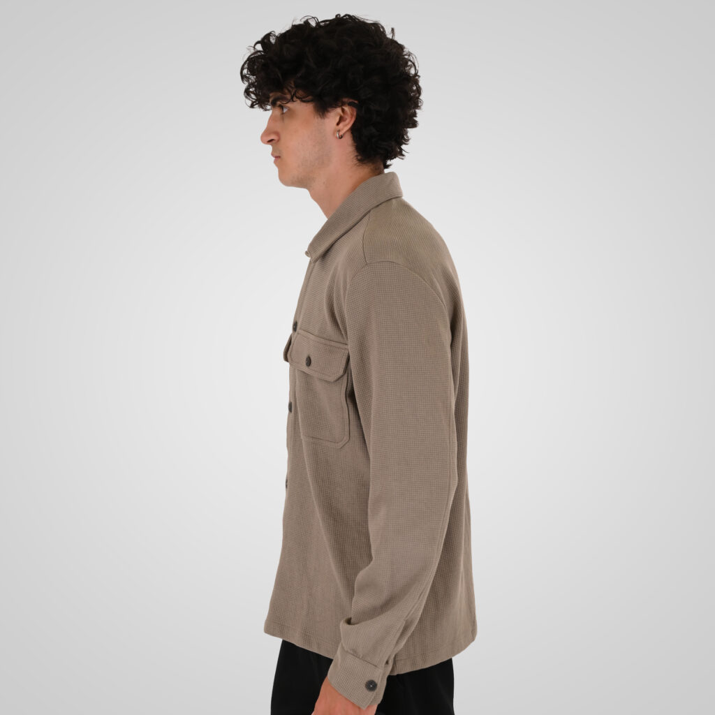 262GS-5237 OVERSHIRTS SPECIAL FABRIC (WAFFLE) LT TAUPE