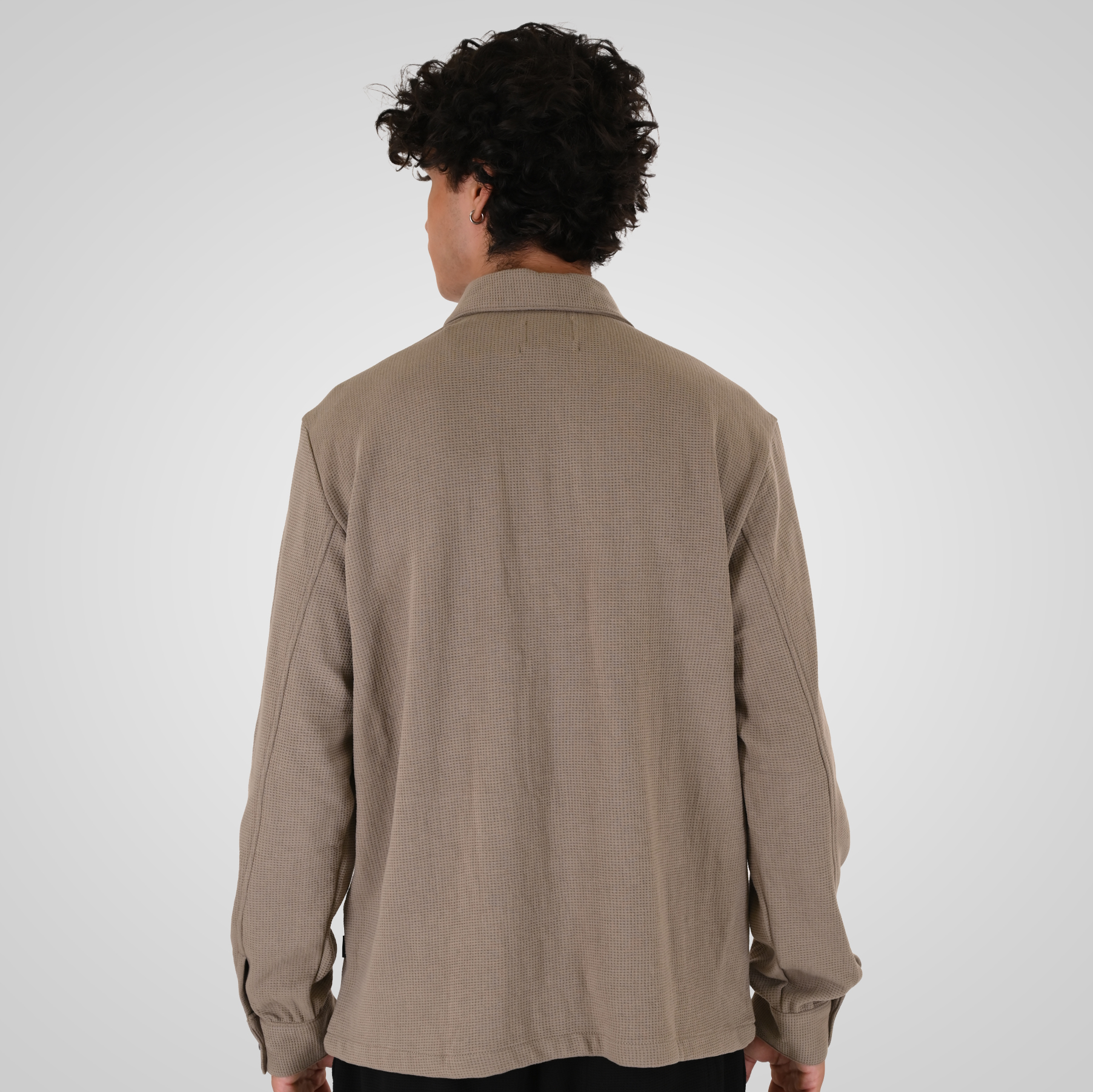 262GS-5237 OVERSHIRTS SPECIAL FABRIC (WAFFLE) LT TAUPE - Image 4