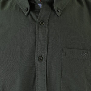 262GS-5225 OXFORD SHIRTS WITH CHEST POCKET AND DENSE EMBROIDERY DK KHAKI MELANGE - Image 5