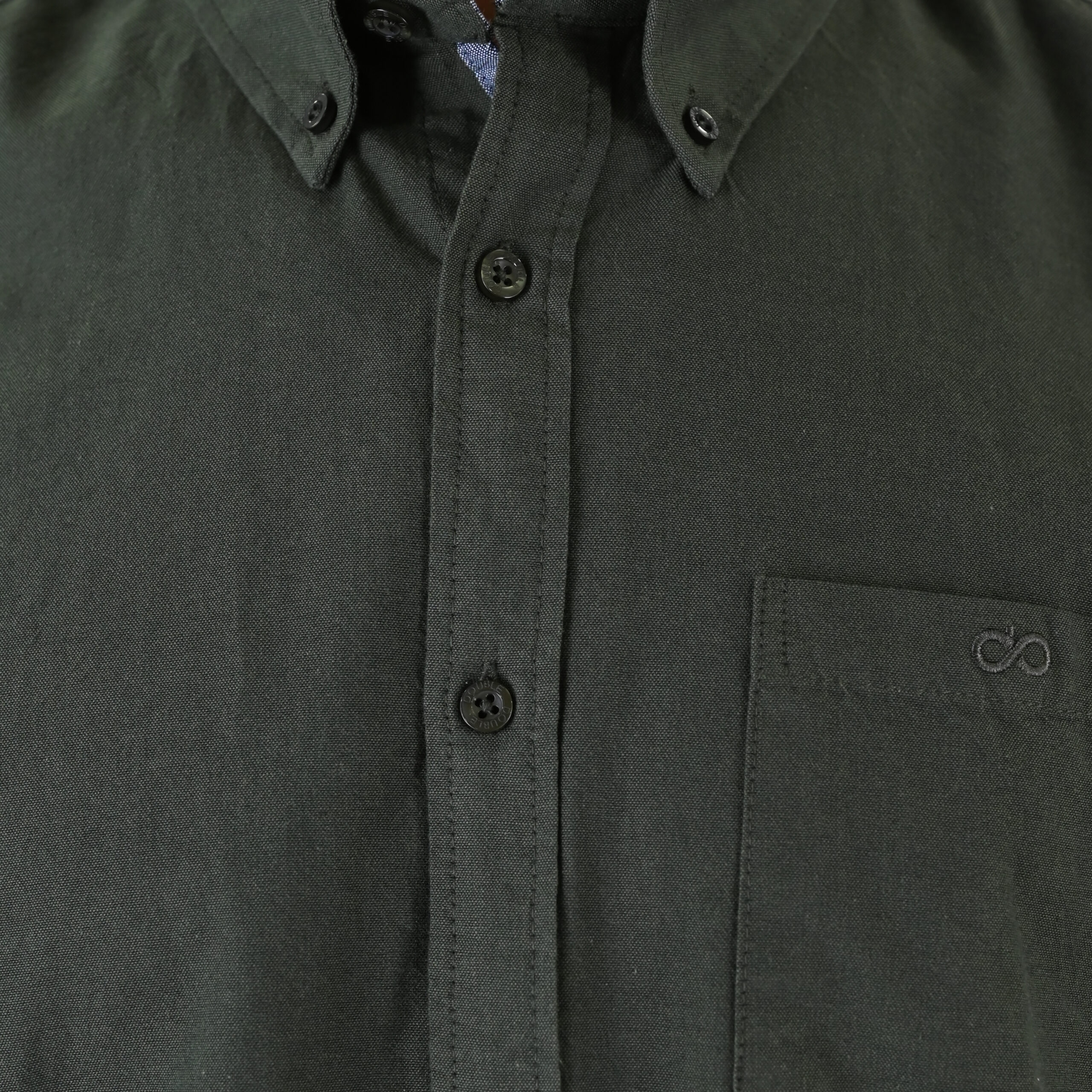 262GS-5225 OXFORD SHIRTS WITH CHEST POCKET AND DENSE EMBROIDERY DK KHAKI MELANGE - Image 5