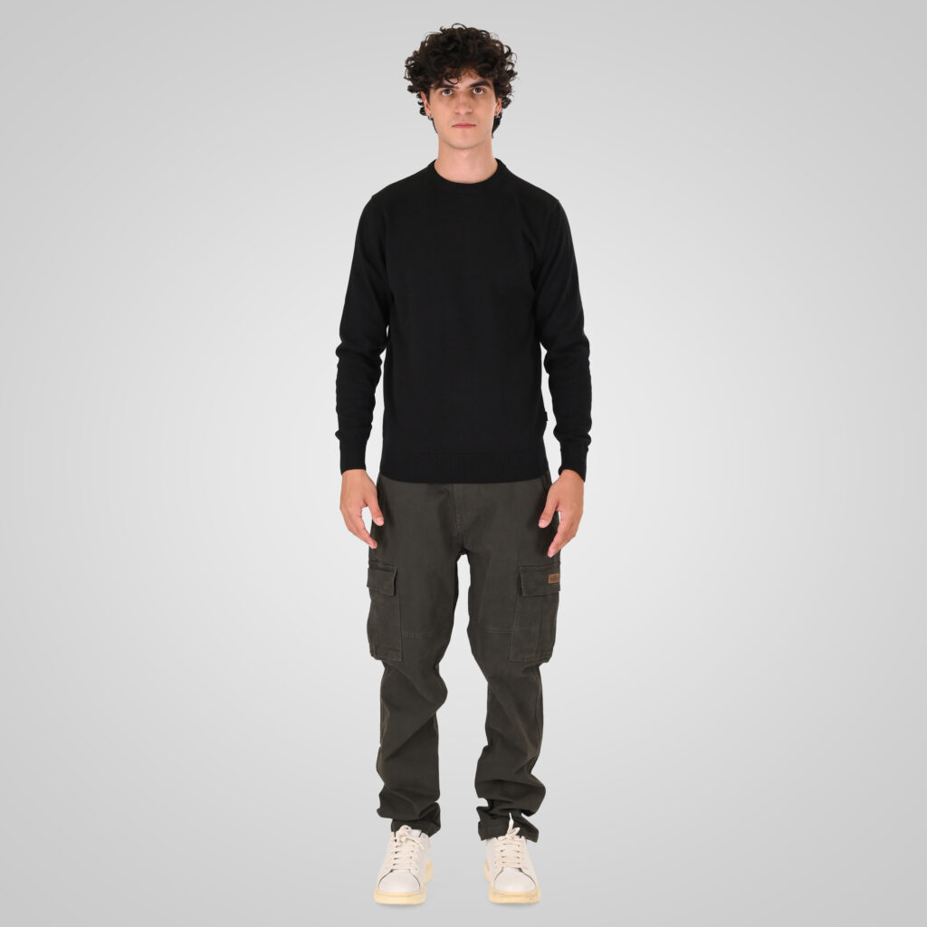 262KNIT-8070 KNITS CREWNECK BLACK