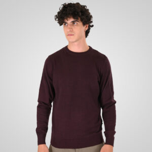 262KNIT-8070 KNITS CREWNECK BORDEAUX MELANGE