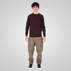 262KNIT-8070 KNITS CREWNECK BORDEAUX MELANGE