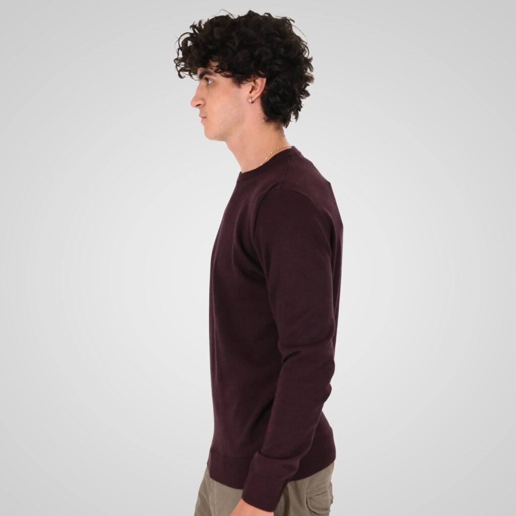 262KNIT-8070 KNITS CREWNECK BORDEAUX MELANGE