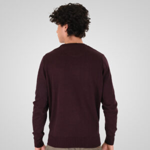 262KNIT-8070 KNITS CREWNECK BORDEAUX MELANGE - Image 4