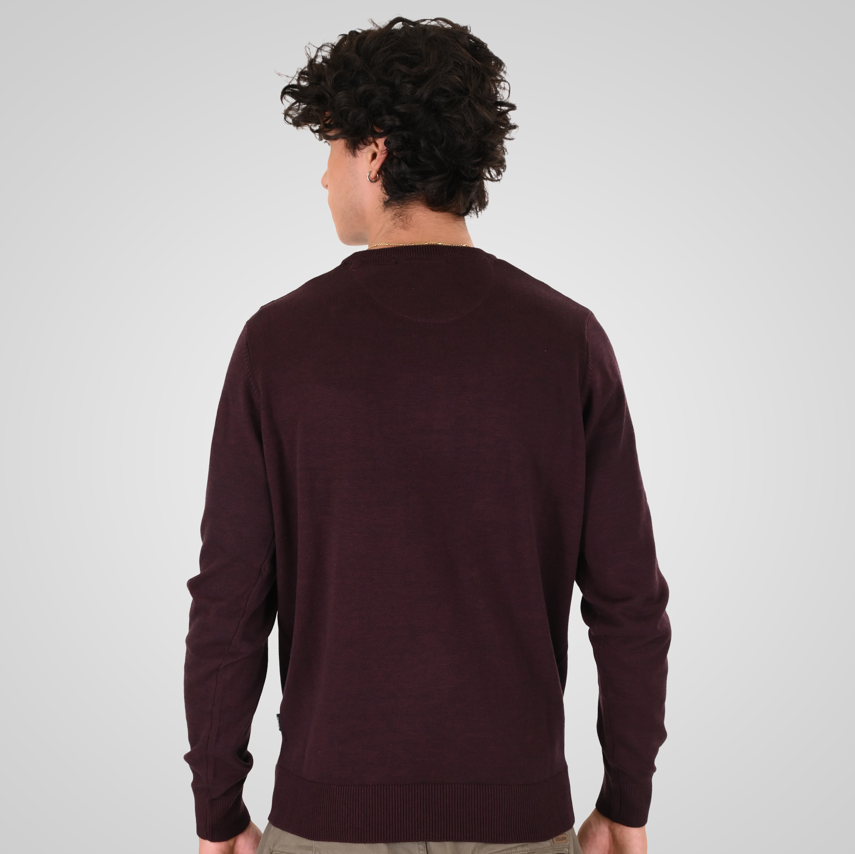 262KNIT-8070 KNITS CREWNECK BORDEAUX MELANGE - Image 4