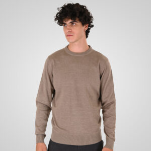 262KNIT-8070 KNITS CREWNECK CIGAR MELANGE