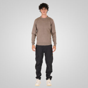 262KNIT-8070 KNITS CREWNECK CIGAR MELANGE