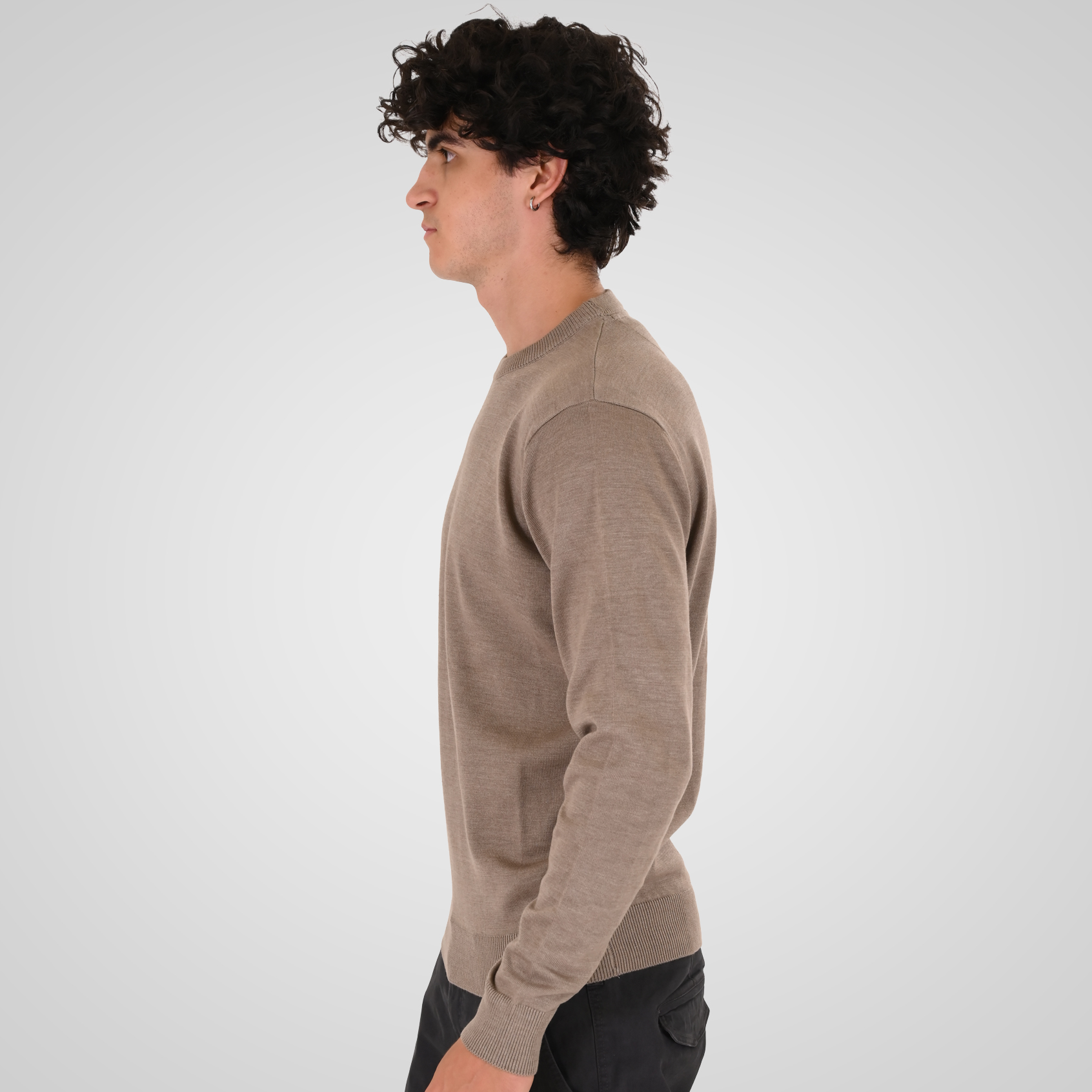 262KNIT-8070 KNITS CREWNECK CIGAR MELANGE - Image 3