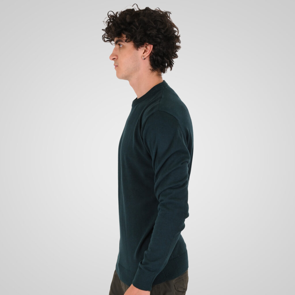 262KNIT-8070 KNITS CREWNECK DK TEAL MELANGE