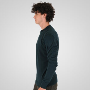 262KNIT-8070 KNITS CREWNECK DK TEAL MELANGE - Image 3