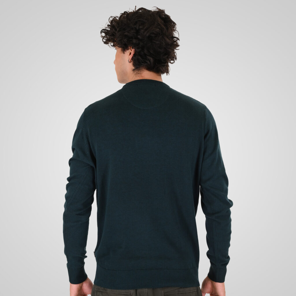 262KNIT-8070 KNITS CREWNECK DK TEAL MELANGE