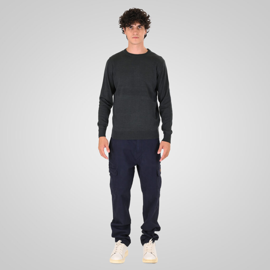 262KNIT-8070 KNITS CREWNECK FOREST GREEN MELANGE