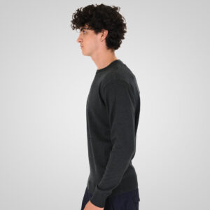 262KNIT-8070 KNITS CREWNECK FOREST GREEN MELANGE - Image 3
