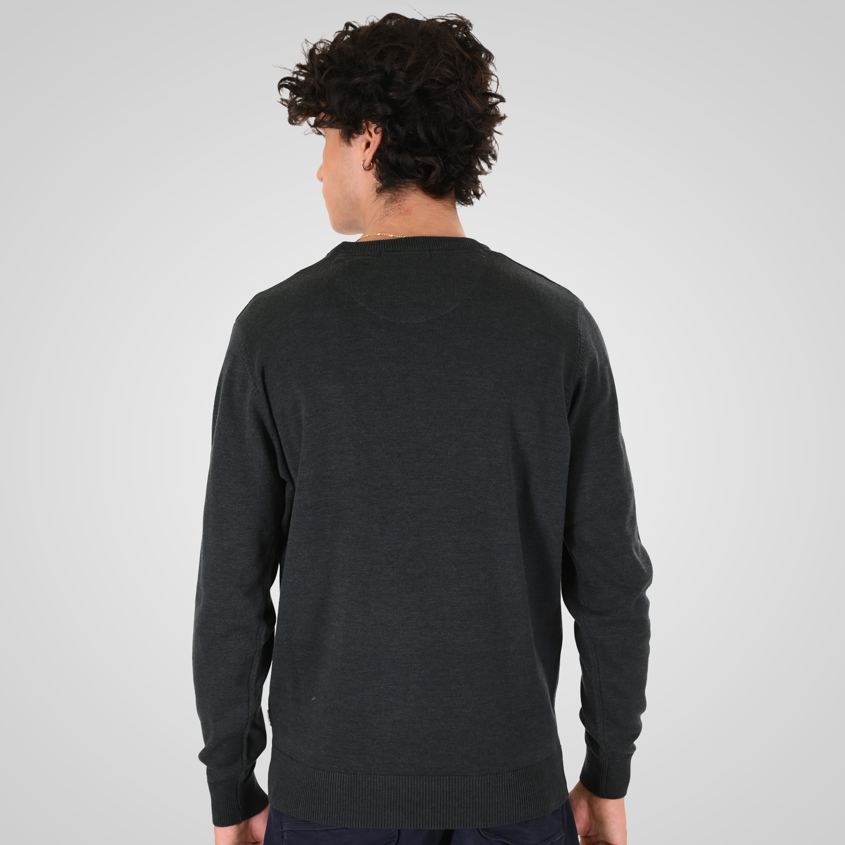 262KNIT-8070 KNITS CREWNECK FOREST GREEN MELANGE - Image 4