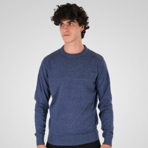 262KNIT-8070 KNITS CREWNECK INDIGO MELANGE