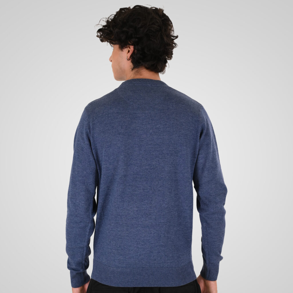 262KNIT-8070 KNITS CREWNECK INDIGO MELANGE