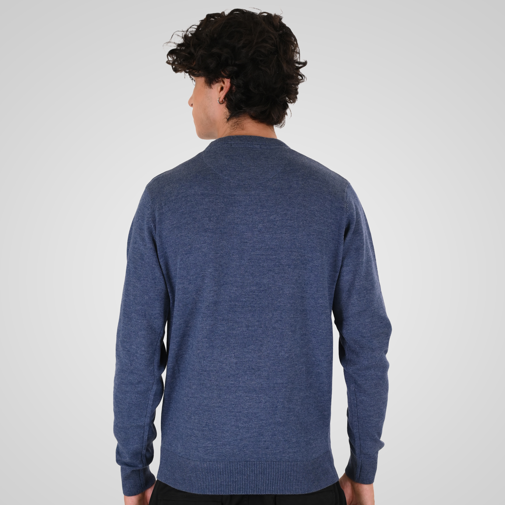 262KNIT-8070 KNITS CREWNECK INDIGO MELANGE - Image 4