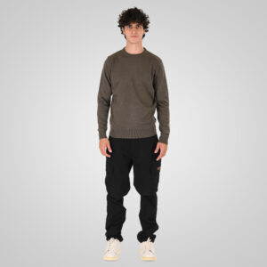 262KNIT-8070 KNITS CREWNECK KHAKI MELANGE