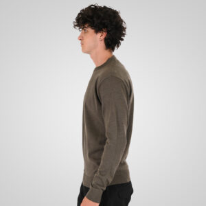 262KNIT-8070 KNITS CREWNECK KHAKI MELANGE - Image 3
