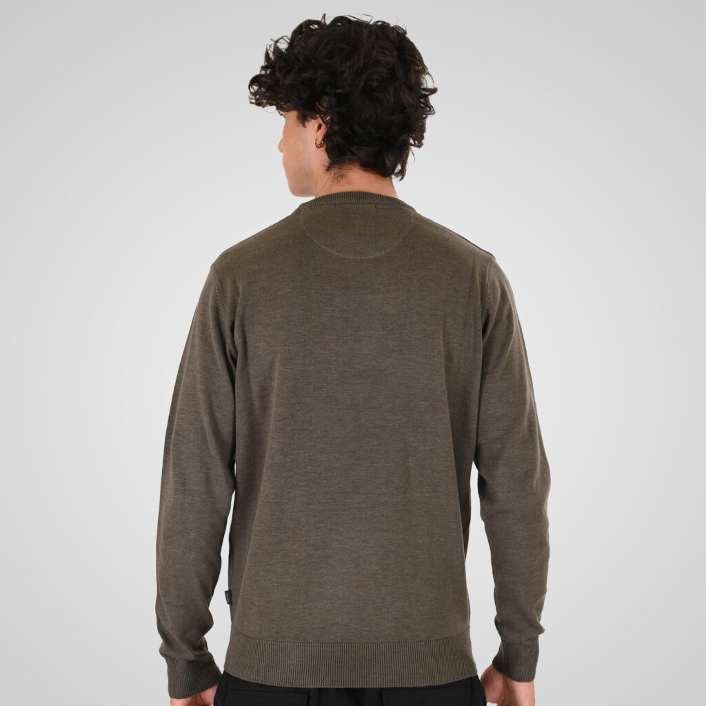 262KNIT-8070 KNITS CREWNECK KHAKI MELANGE